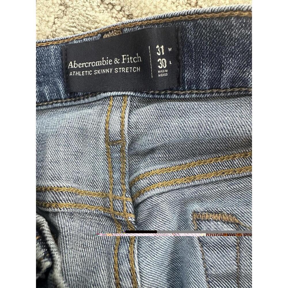 Lot of 2 Abercrombie Fitch Athletic Skinny Stretch Jeans Mens 31x30 Medium Wash - Picture 6 of 9